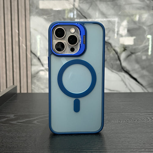 Case Magsafe Matte Soporte Cámara Azul