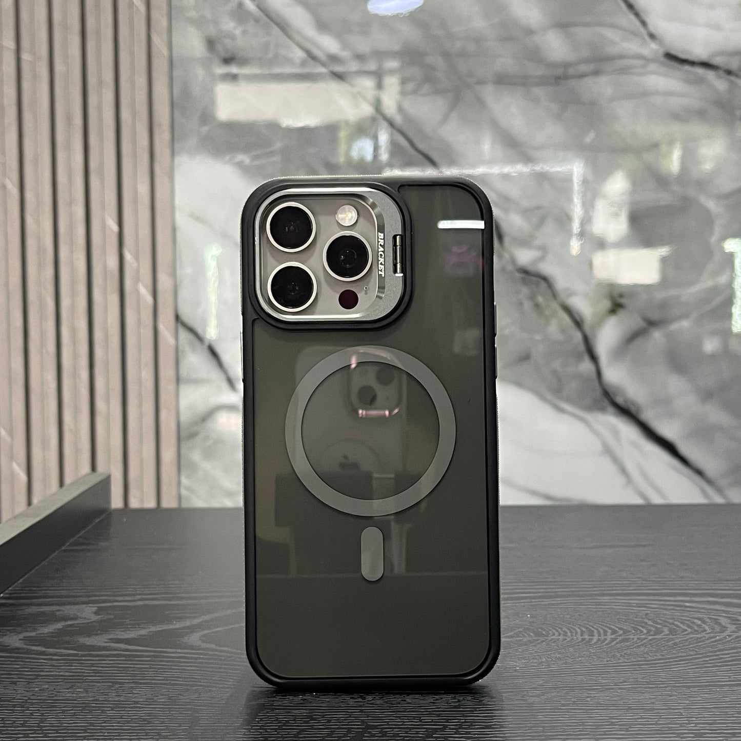 Case MagSafe Polarizado Soporte Gris