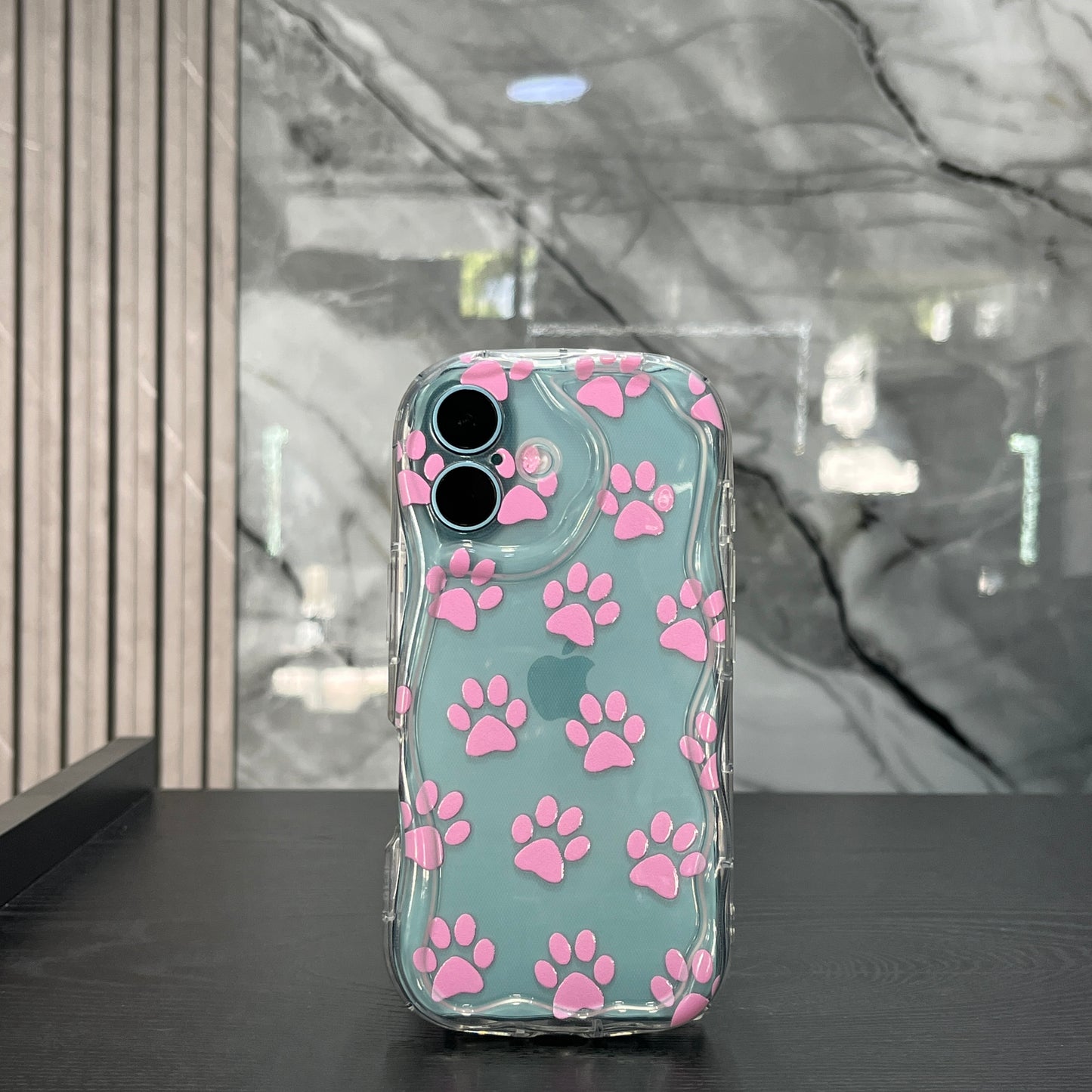 Case Goma Patitas Rosadas