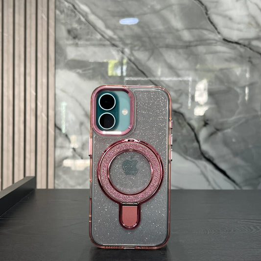 Case Brillo MagSafe Soporte Rosa