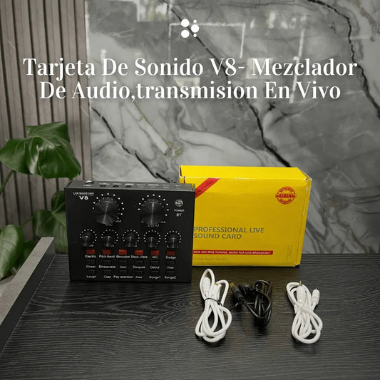 Tarjeta De Sonido V8- Mezclador De Audio,transmision En Vivo