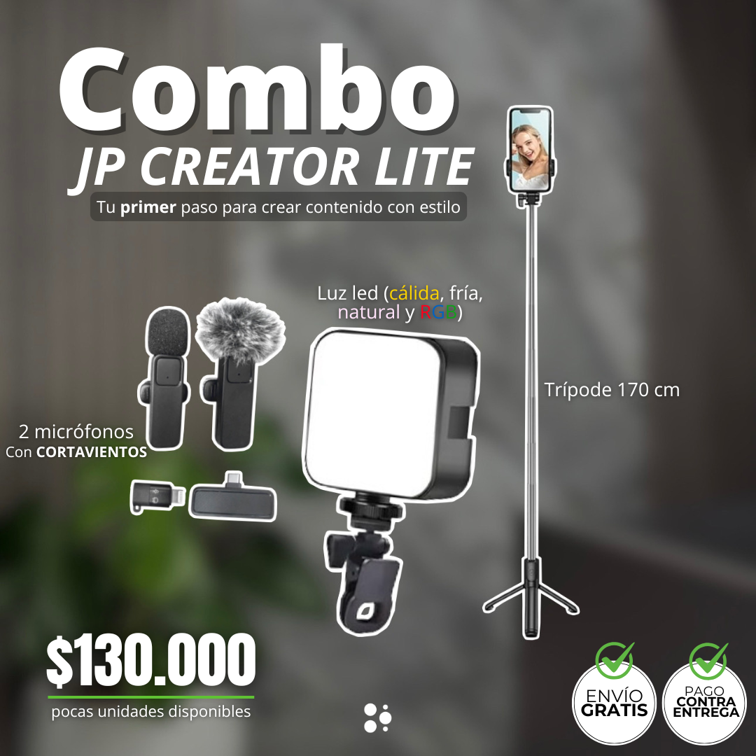 🎬 Combo JP CREATOR LITE – “Tu primer paso para crear contenido con estilo”