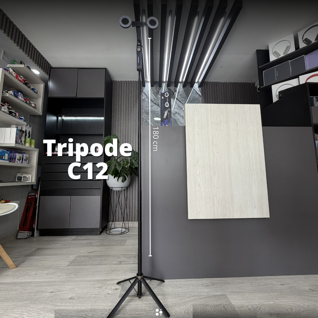 Trípode con seguimiento facial 📸  con aros de luz dobles 💡